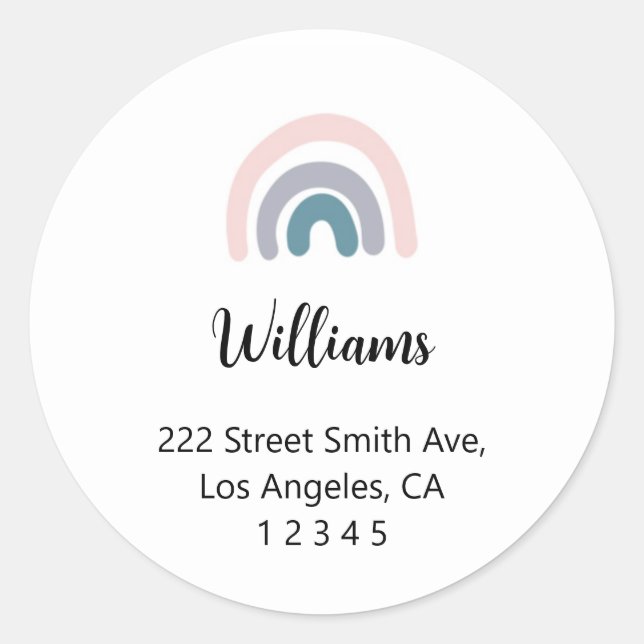Adesivo Rótulos de Endereço de Retorno do Arco-Íris (Frente)