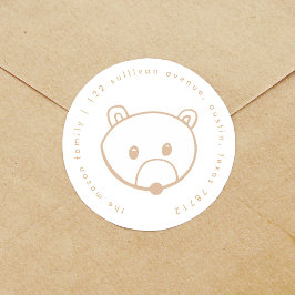 Adesivo Rótulos de Endereço de Retorno do Urso de Fairytal