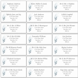 Adesivo Rótulos de Endereço do Convidado Rustic Blue Lea