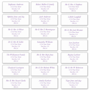 Adesivo Rótulos de Endereço do Destinatário de Texto Roxo 