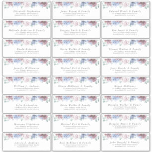 Adesivo Rótulos de Endereço Individual Floral da Mauve Azu