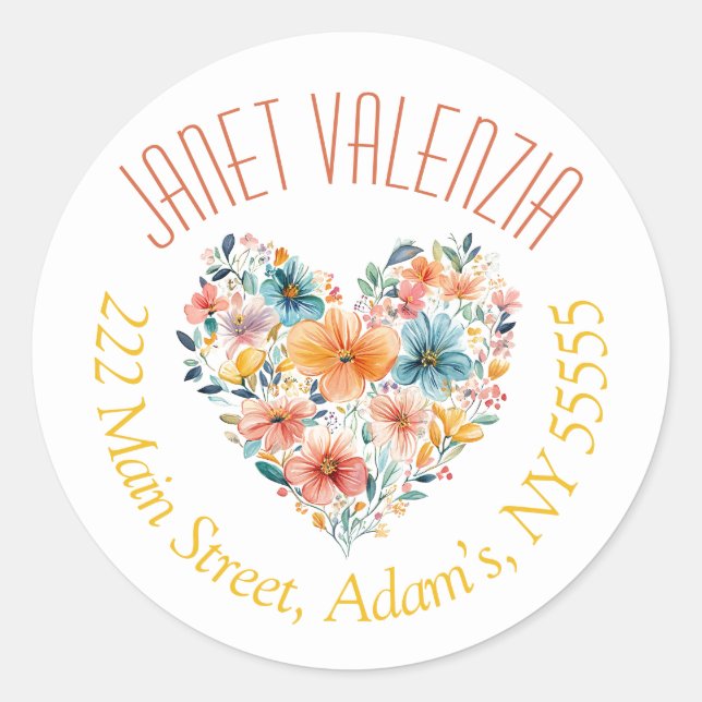 Adesivo Rótulos de endereço redondos (Frente)