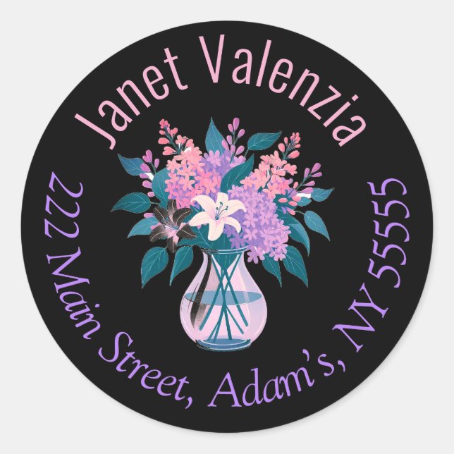 Adesivo Rótulos de endereço redondos (Frente)