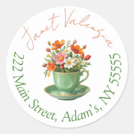 Adesivo Rótulos de endereço redondos