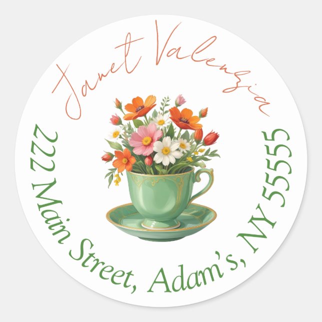 Adesivo Rótulos de endereço redondos (Frente)