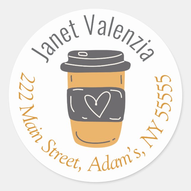 Adesivo Rótulos de endereço redondos (Frente)