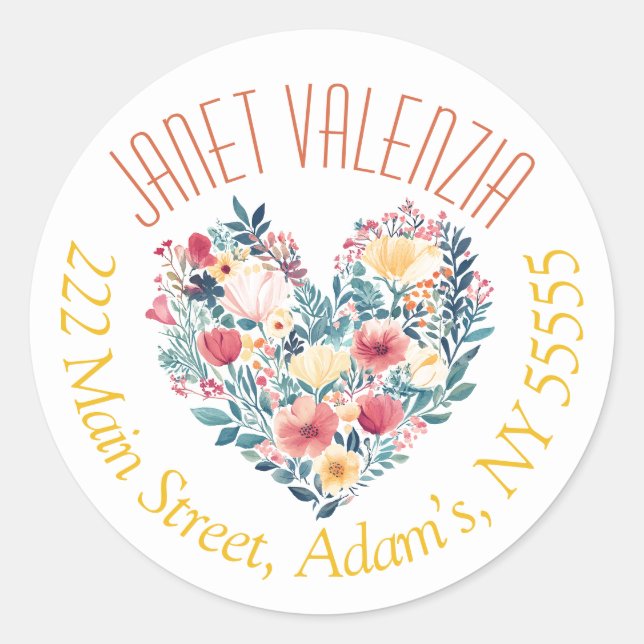 Adesivo Rótulos de endereço redondos (Frente)