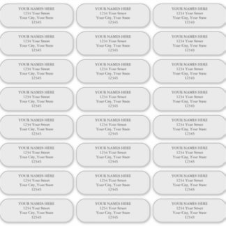 Adesivo Rótulos de endereço simples de cantos arredondados