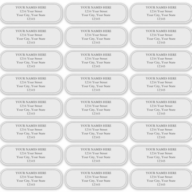 Adesivo Rótulos de endereço simples de cantos arredondados (Frente)