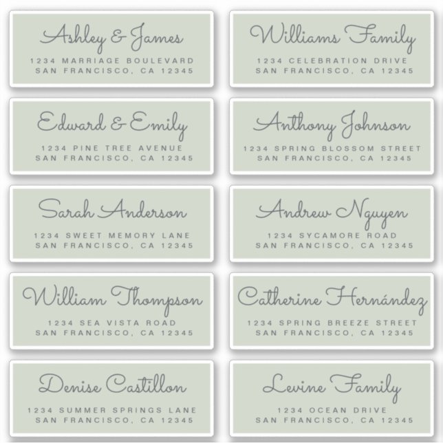 Adesivo Rótulos de Endereços de Convidado para Casamento V (Frente)