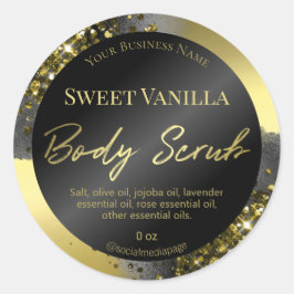 Adesivo Rótulos De Esfregão De Corpo De Lúxias Douradas E