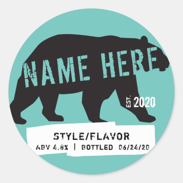 Adesivo Rótulos de garrafa de vinho de Cerveja Círculo (Frente)