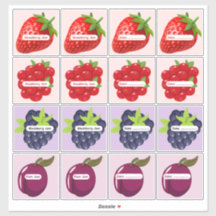 Rótulos de Geléia de Frutas Mistas Folha de Adesiv