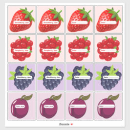 Adesivo Rótulos de Geléia de Frutas Mistas Folha de Adesiv