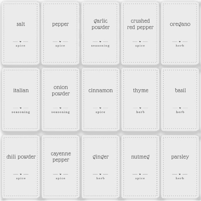 Adesivo Rótulos de Jar de Especiarias Personalizadas de 1x (Frente)