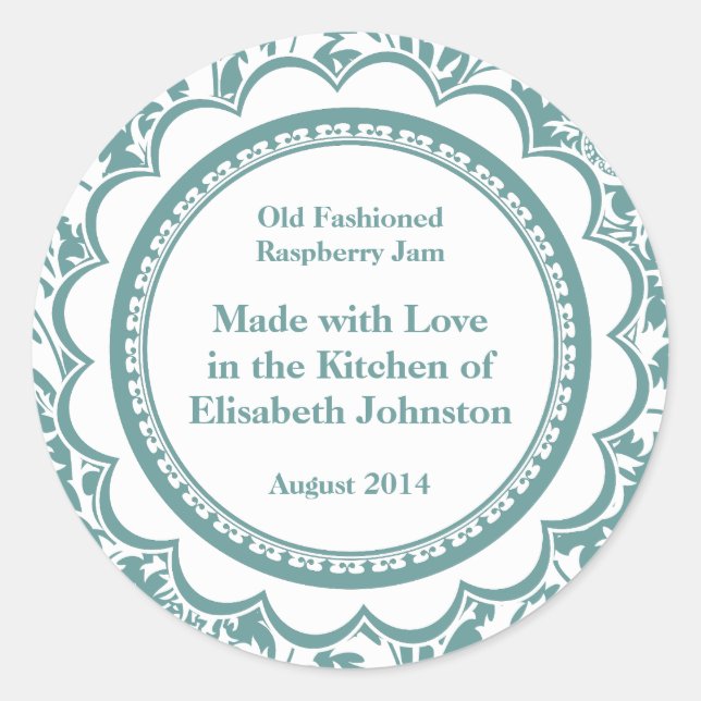 Adesivo Rótulos de latas Damask para Emperramentos Homemad (Frente)