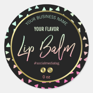 Adesivo Rótulos de Lip Balm de Triângulo Moderno Diverti