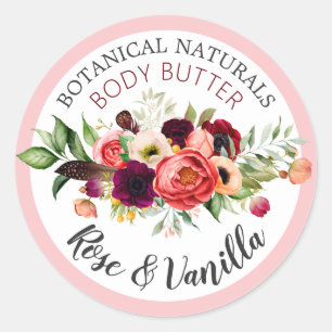 Adesivo Rótulos de Manteiga de Corpo Floral