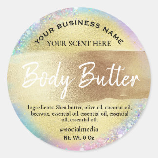 Adesivo Rótulos de Manteiga Dourada Colorido Unicorn