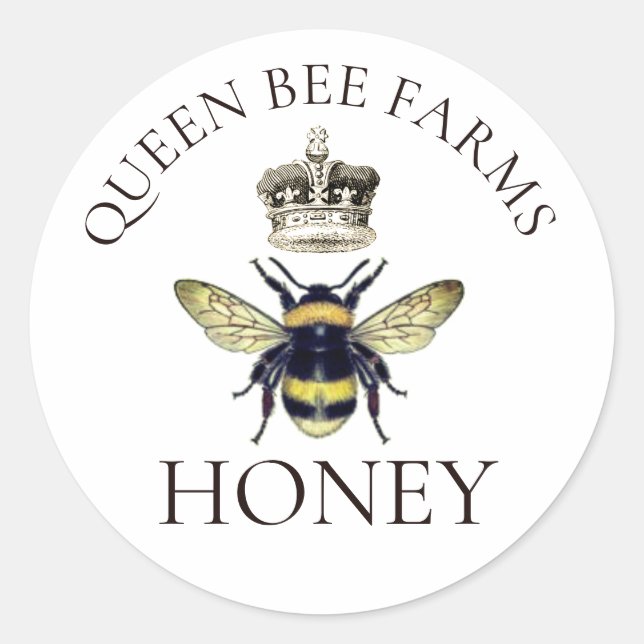 Adesivo Rótulos De Mel Da Rainha E Coroa Regal (Frente)