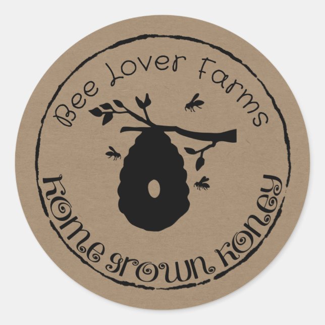 Adesivo Rótulos de mel para o lar que você personaliza (Frente)