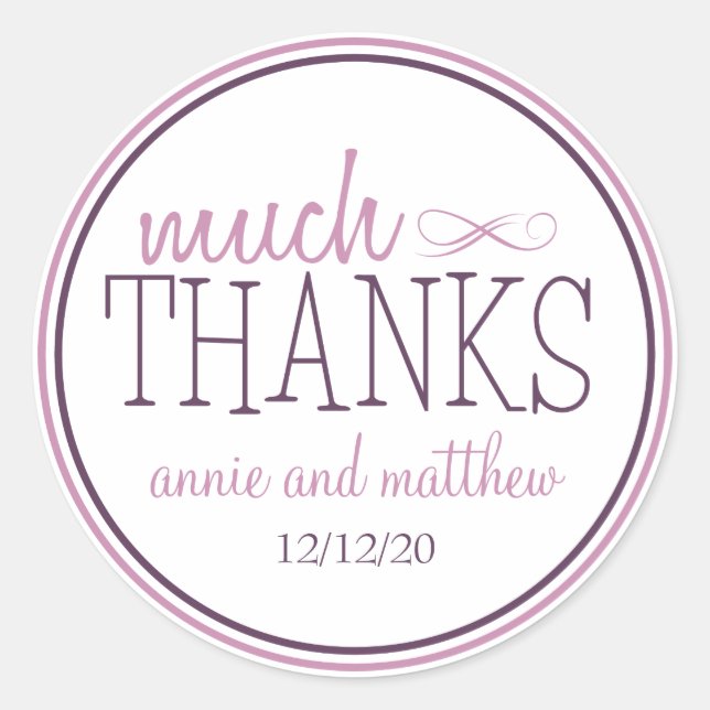 Adesivo Rótulos de muitos Obrigados (Ameixa/Roxo) (Frente)