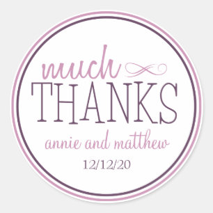 Adesivo Rótulos de muitos Obrigados (Ameixa/Roxo)