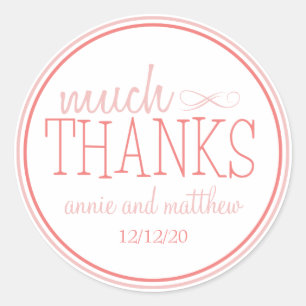 Adesivo Rótulos de muitos Obrigados (Blush / Terra Cotta)