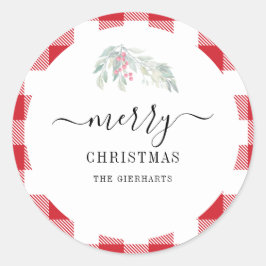 Adesivo Rótulos de Natal com Fonte Moderna e Botânica Aqua