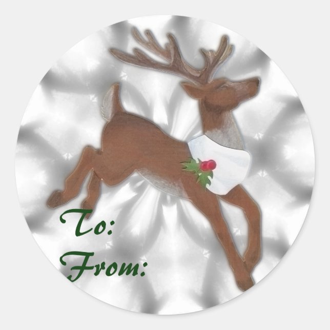 Adesivo Rótulos de Natal de Reindeer (Frente)