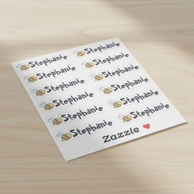 Adesivo Rótulos de Nomes de Abelhas Caprichosas - Conjunto (Set of 12 whimsical bee name labels.)