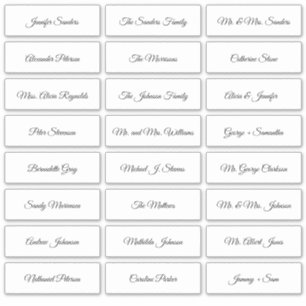 Adesivo Rótulos de nomes de convidados individuais para ca