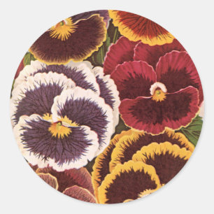 Adesivo Rótulos de Pacote de Semente Vintage, Flores de Pa