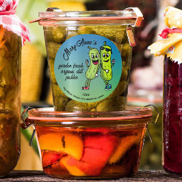 Adesivo Rótulos de Pickles de Desenhos Animados Divertidos