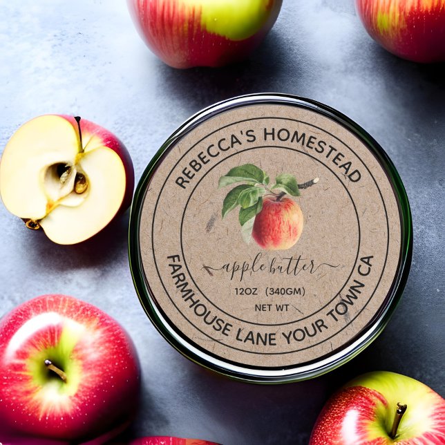 Adesivo Rótulos de Potes de Conserva de Manteiga de Maçã e (Criador carregado)