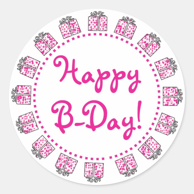 Adesivo Rótulos de Presente de Aniversário (Frente)