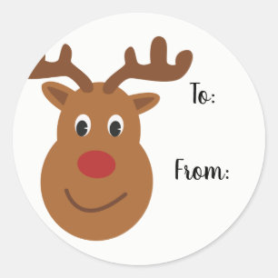 Adesivo Rótulos de Presente de Natal para Reindeer