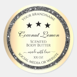 Adesivo Rótulos de produto com efeito Dourado de brilho pr