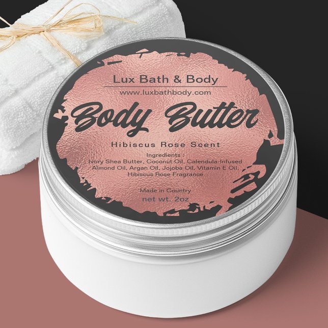 Adesivo Rótulos de produto de luxo moderno, folha Rosa dou (Criador carregado)