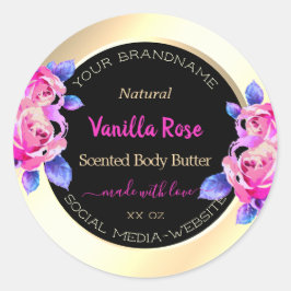 Adesivo Rótulos de produto Dourado e preto, cor-de-rosa, f