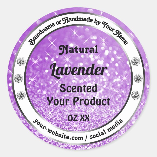 Adesivo Rótulos de produto espumante roxos e espumantes (Frente)