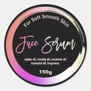 Adesivo Rótulos de Sérum Facial com Círculo Holográfico Pi