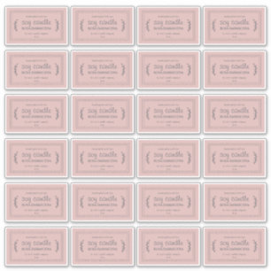 Adesivo Rótulos de velas de soja caseira russa 24x rosa p