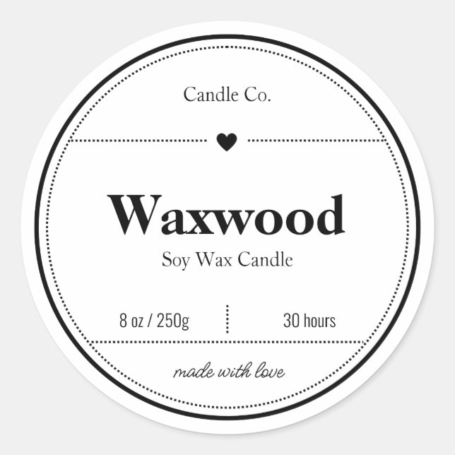 Adesivo Rótulos de Velas, Rótulos de Alimentos, Design de  (Frente)