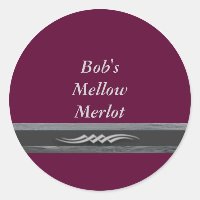 Adesivo Rótulos de Vinho Mellow Merlot do Bob (Frente)