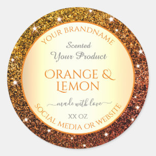 Adesivo Rótulos do Produto Luminoso Dourado Laranja de Cap