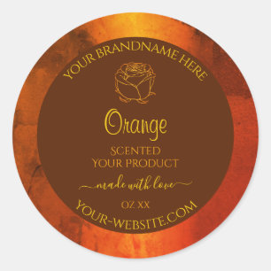Adesivo Rótulos do produto Marble Laranja Shimmery Rosa F