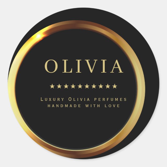 Adesivo Rótulos Dourados e Pretos (Frente)