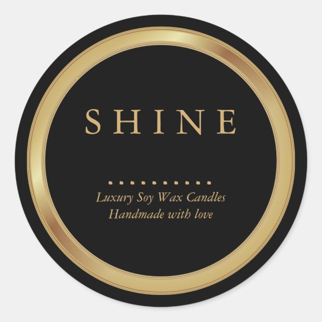 Adesivo Rótulos Dourados e Pretos Metálicos (Frente)