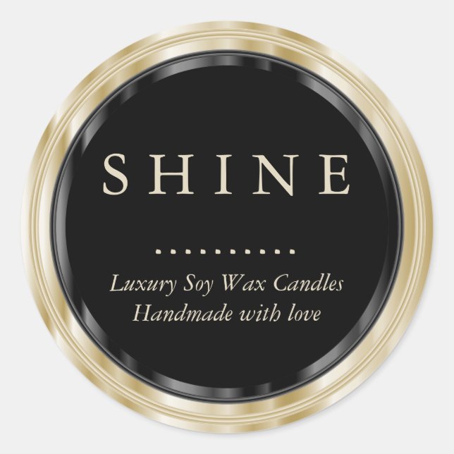 Adesivo Rótulos Dourados e Pretos Metálicos Leves (Frente)